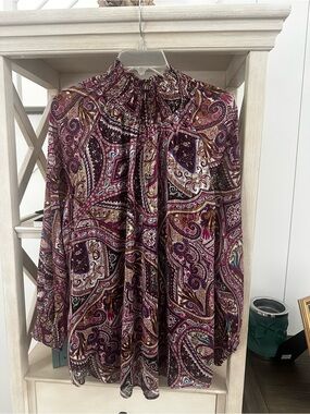 Chico’s Boho Mock neck blouse. Size Chico’s 2